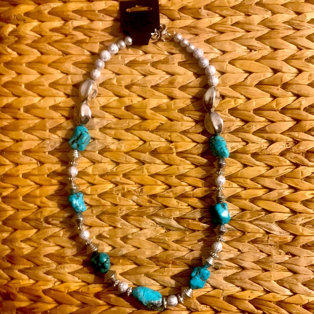 Turquoise and beaded necklace